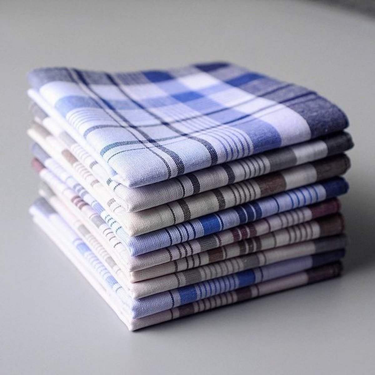 10 Stuks Vierkante Geruite Gestreepte Zakdoeken - Zakdoek Katoenen Handdoek - Heren Zakdoek Van Puur Katoen 38*38cm