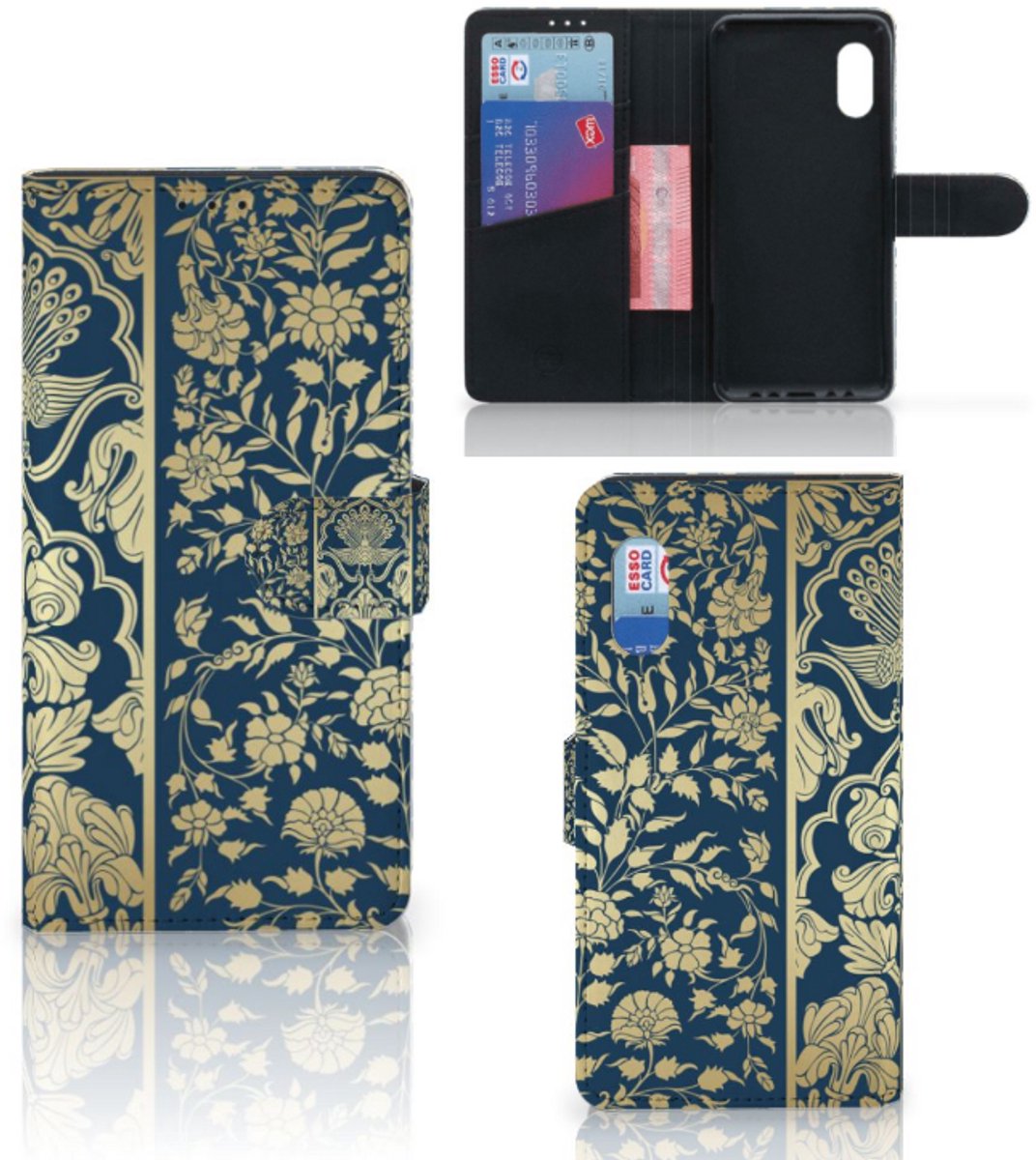 Book Case voor Samsung Xcover Pro Hoesje Beige Flowers