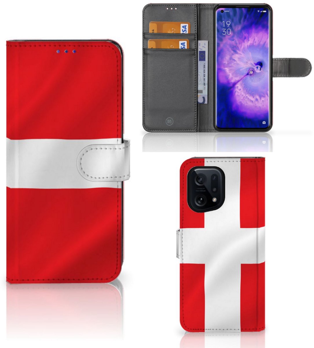 OPPO Find X5 Bookstyle Case Denemarken