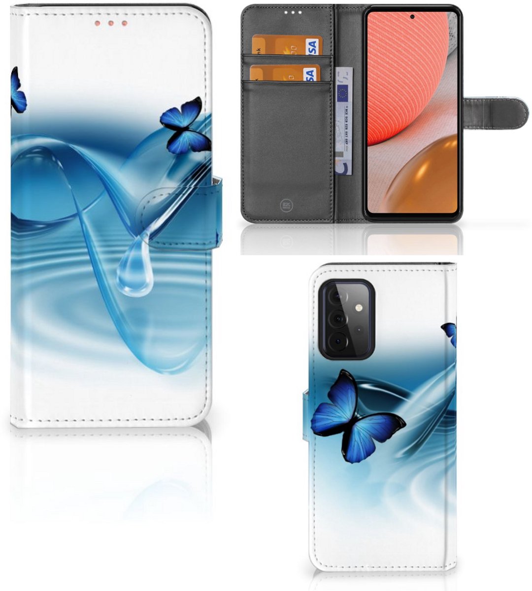 Samsung Galaxy A72 Telefoonhoesje met Pasjes Vlinders