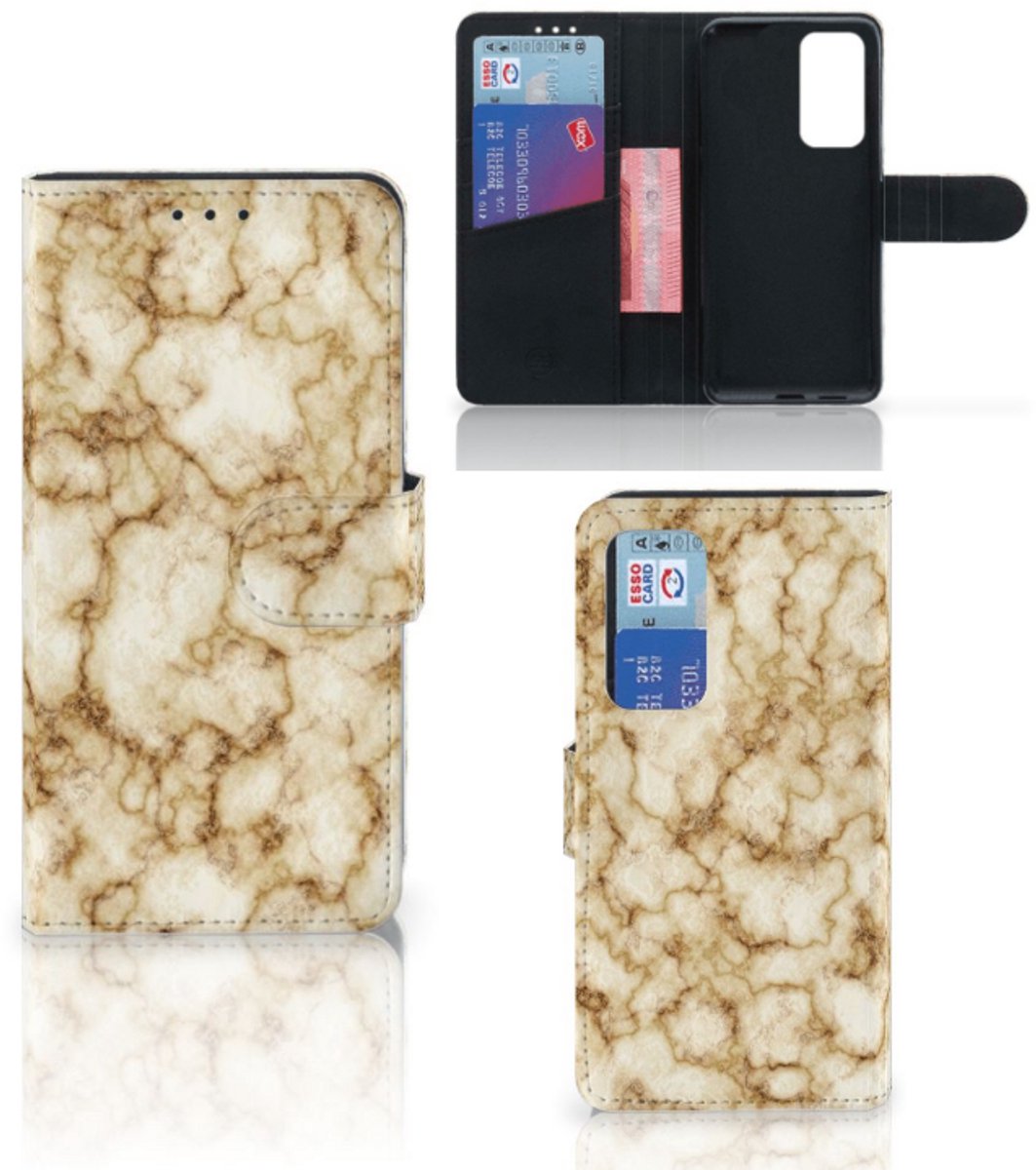 Huawei P40 Bookcase Marmer Goud