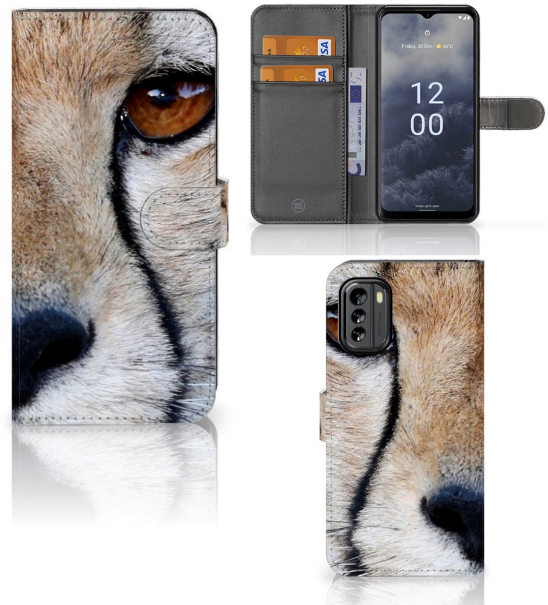 Nokia G60 Telefoonhoesje met Pasjes Cheetah