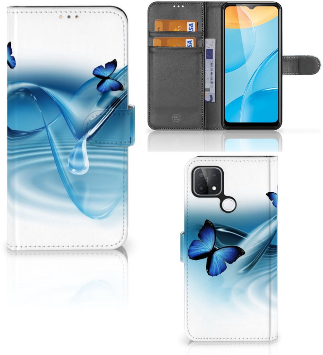 OPPO A15 Telefoonhoesje met Pasjes Vlinders