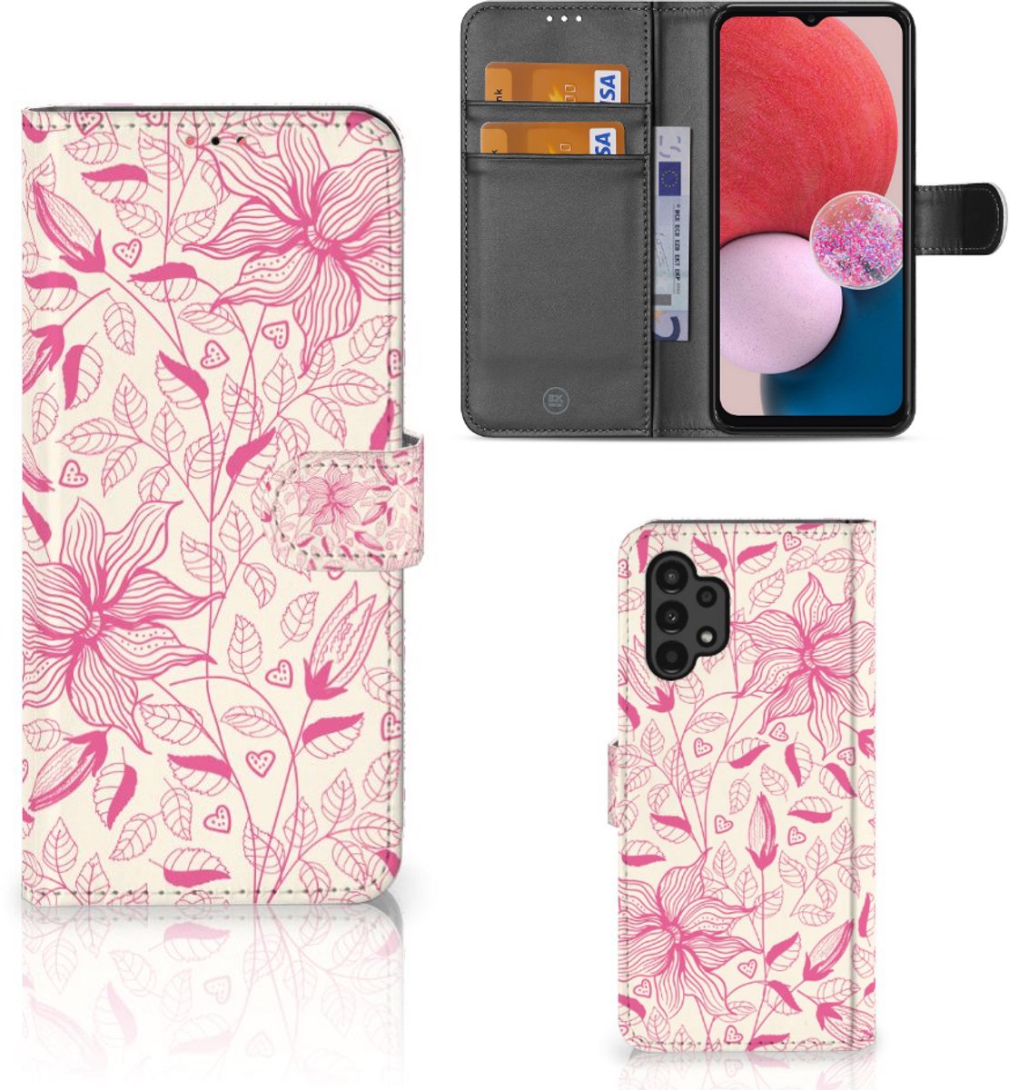 Samsung Galaxy A13 (4G) Hoesje Pink Flowers