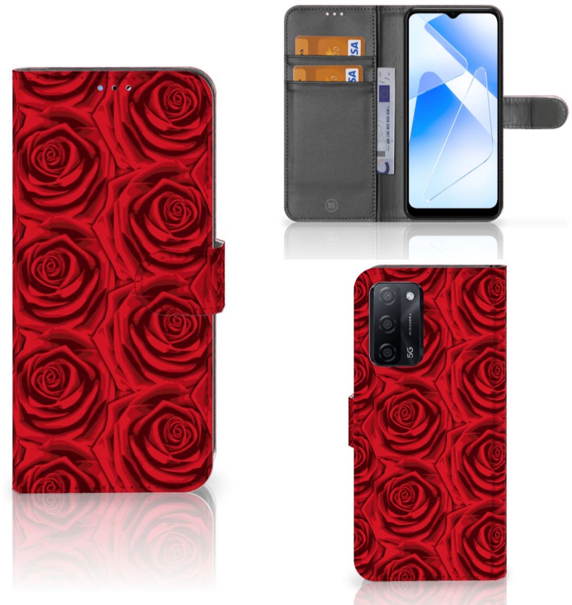 OPPO A16/A16s/A54s Hoesje Red Roses