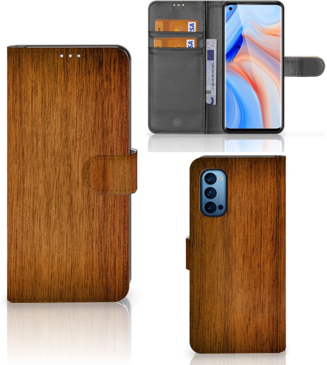 OPPO Reno 4 Pro 5G Book Style Case Donker Hout