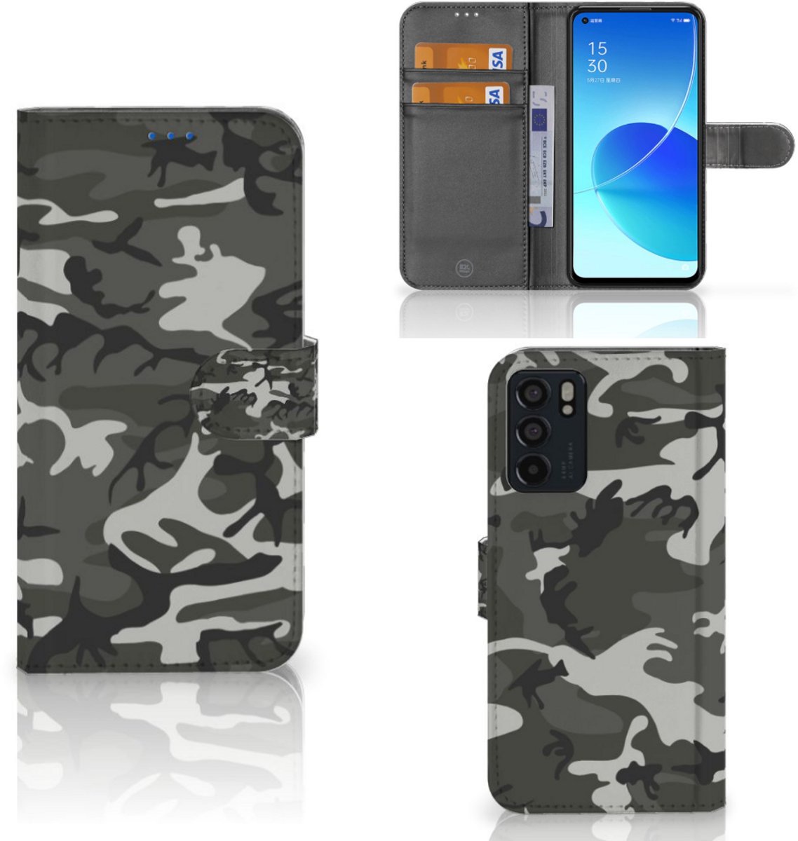 OPPO Reno6 5G Telefoon Hoesje Army Light