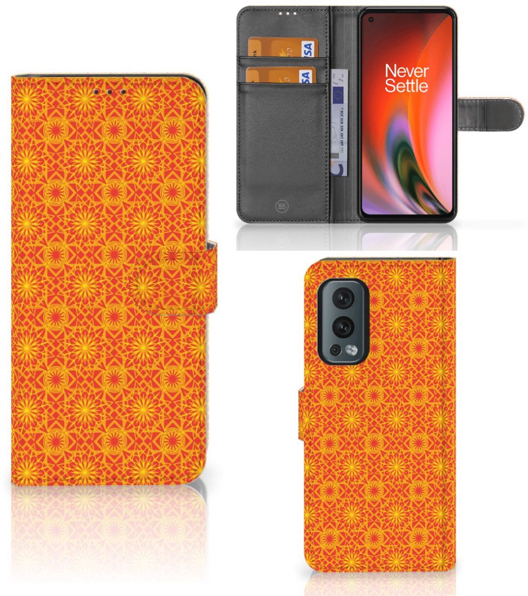 OnePlus Nord 2 5G Telefoon Hoesje Batik Oranje