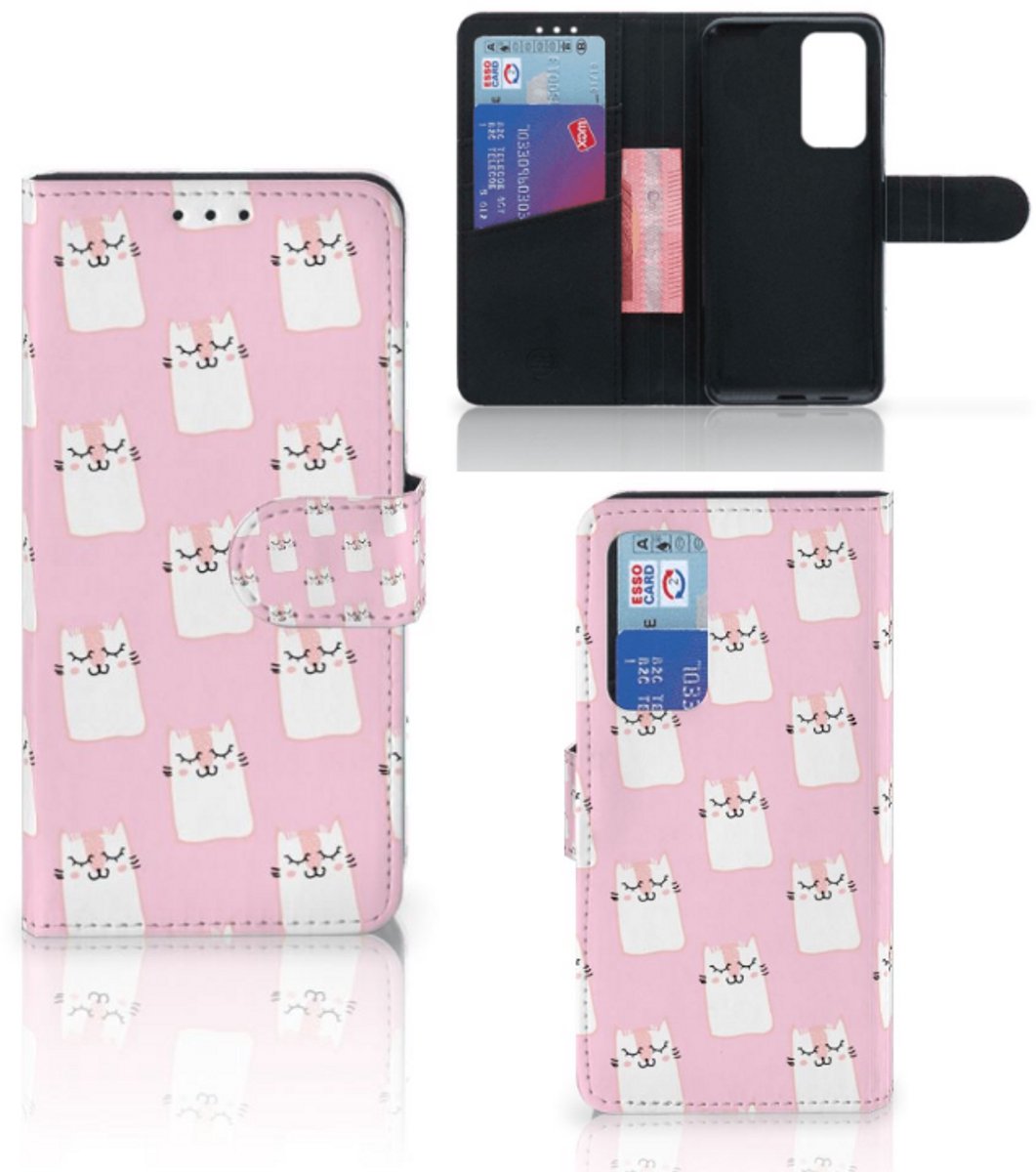 Huawei P40 Telefoonhoesje met Pasjes Sleeping Cats