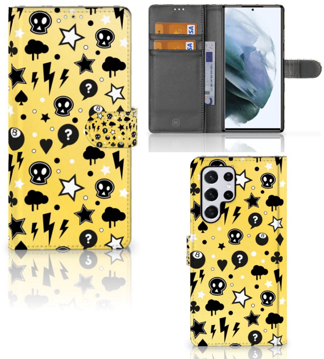 Telefoonhoesje met Naam Samsung Galaxy S22 Ultra Punk Geel
