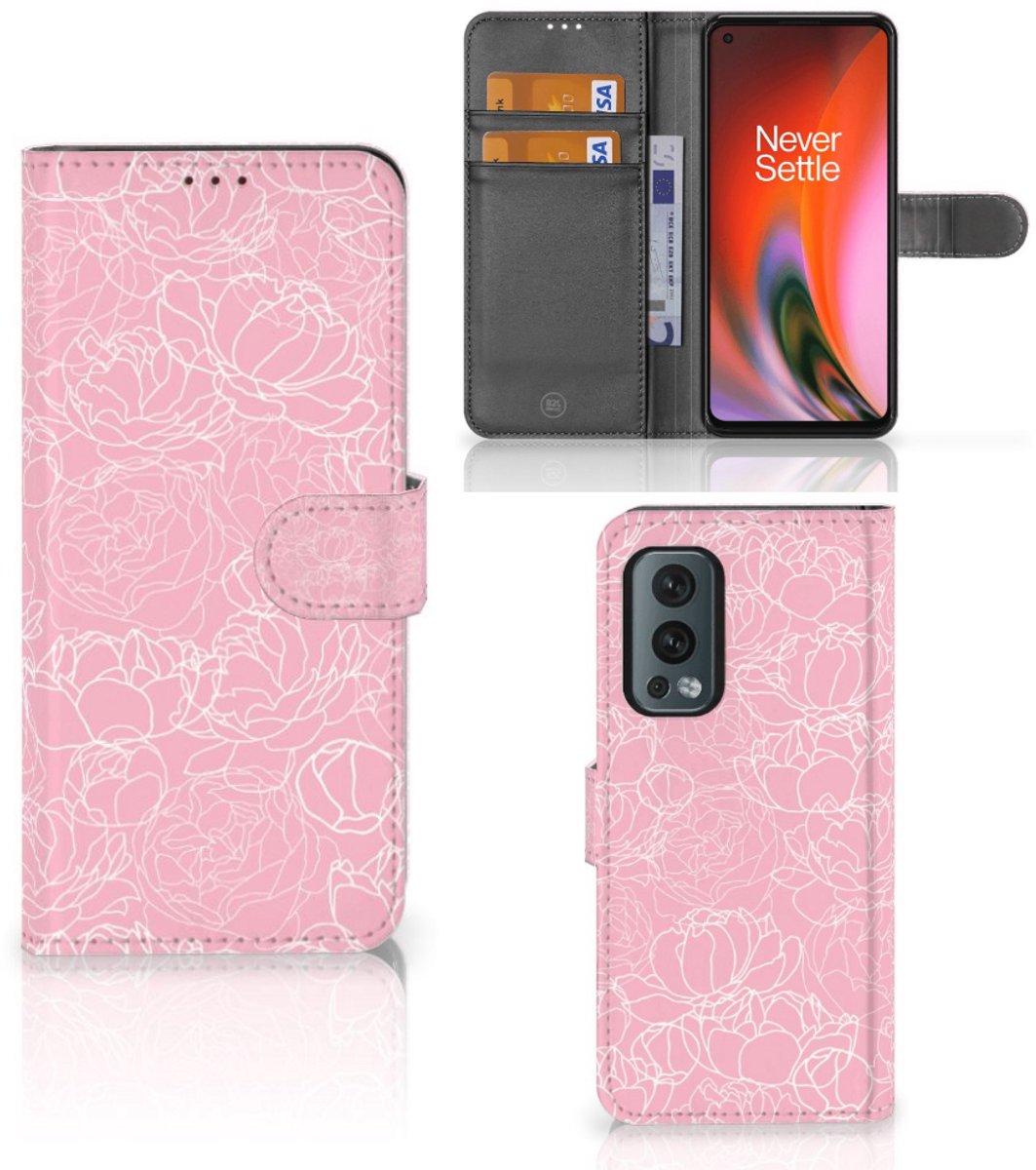 OnePlus Nord 2 5G Hoesje White Flowers