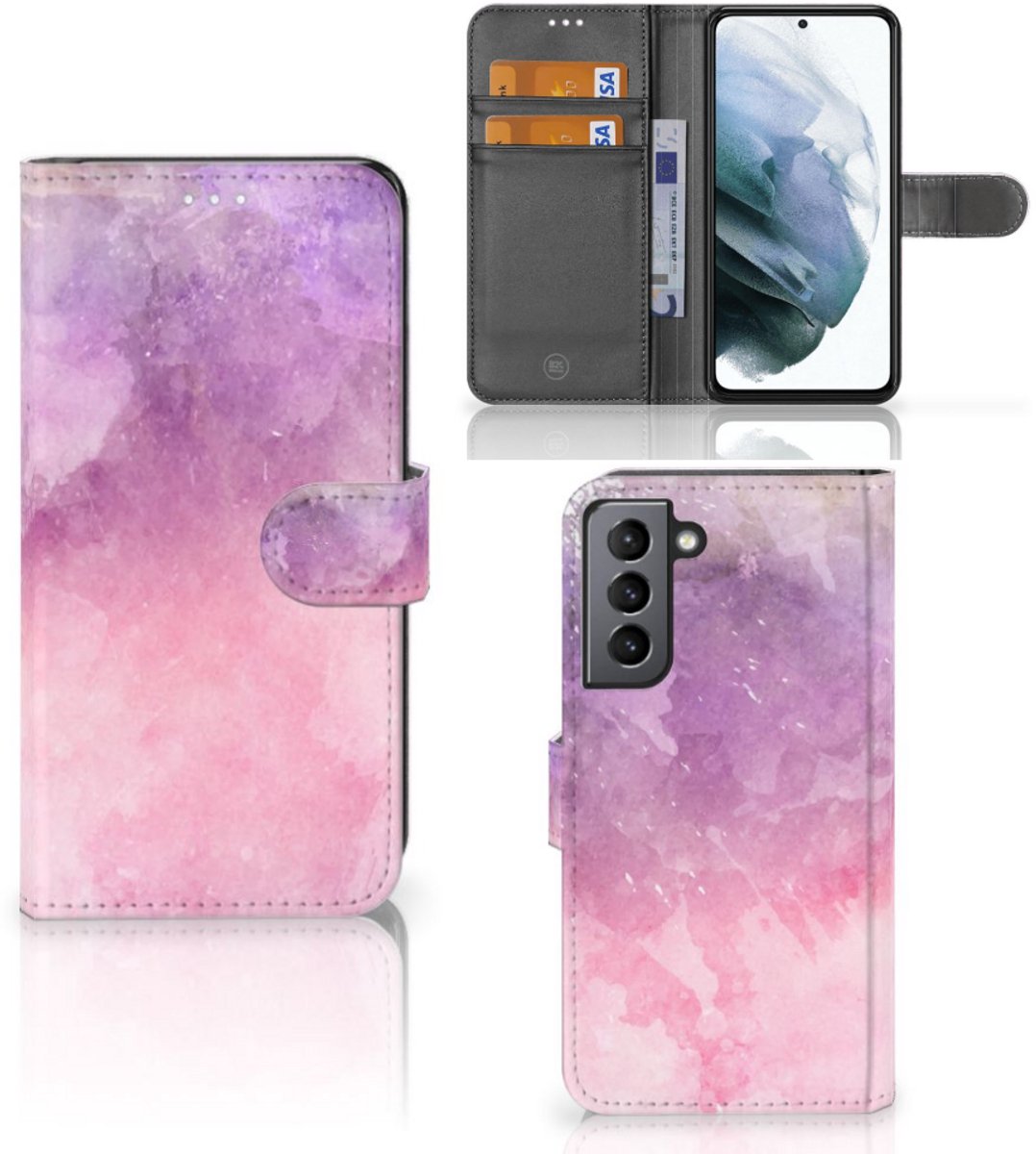 Hoesje Samsung Galaxy S21 FE Pink Purple Paint