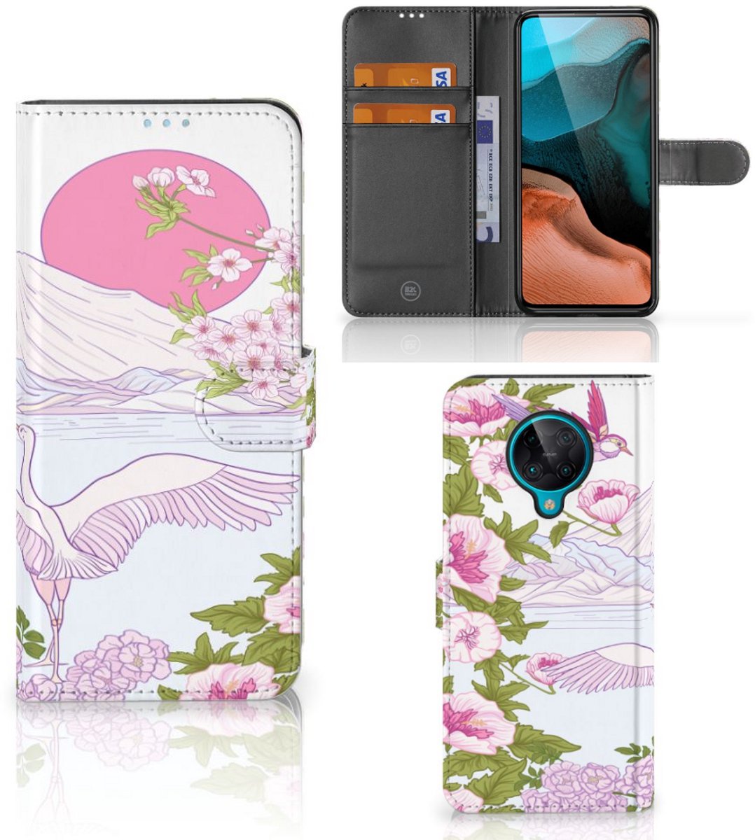 Xiaomi Poco F2 Pro Telefoonhoesje met Pasjes Bird Standing
