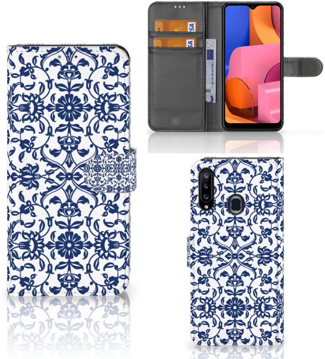 Samsung Galaxy A20s Hoesje Flower Blue