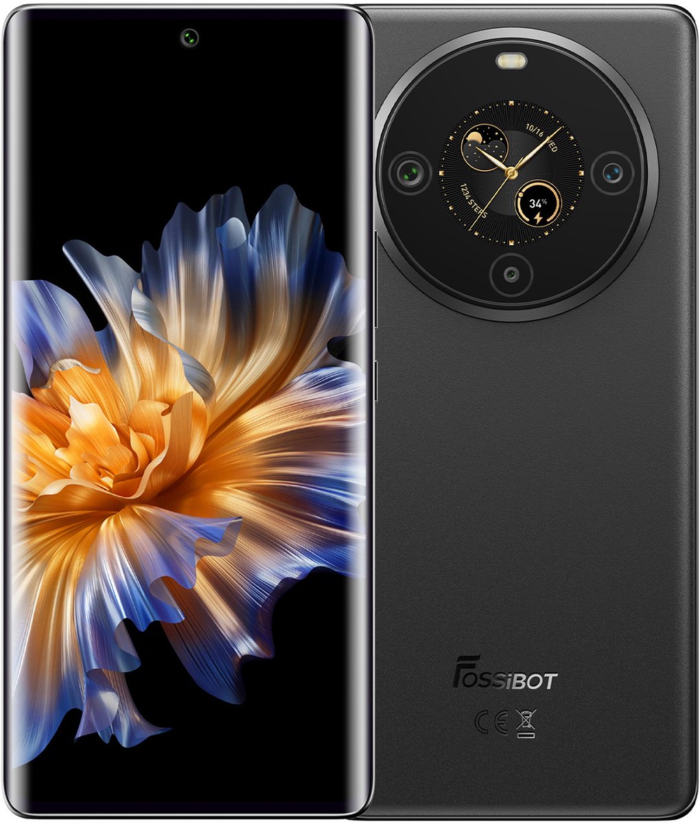 FOSSiBOT S3 PRO Smartphone - Dual SIM - 6GB RAM - 128 GB ROM - 5000mAh - 6,67 inch HD+ AMOLED Scherm -Android 14- GPS,NFC,Face ID,OTG -zwart