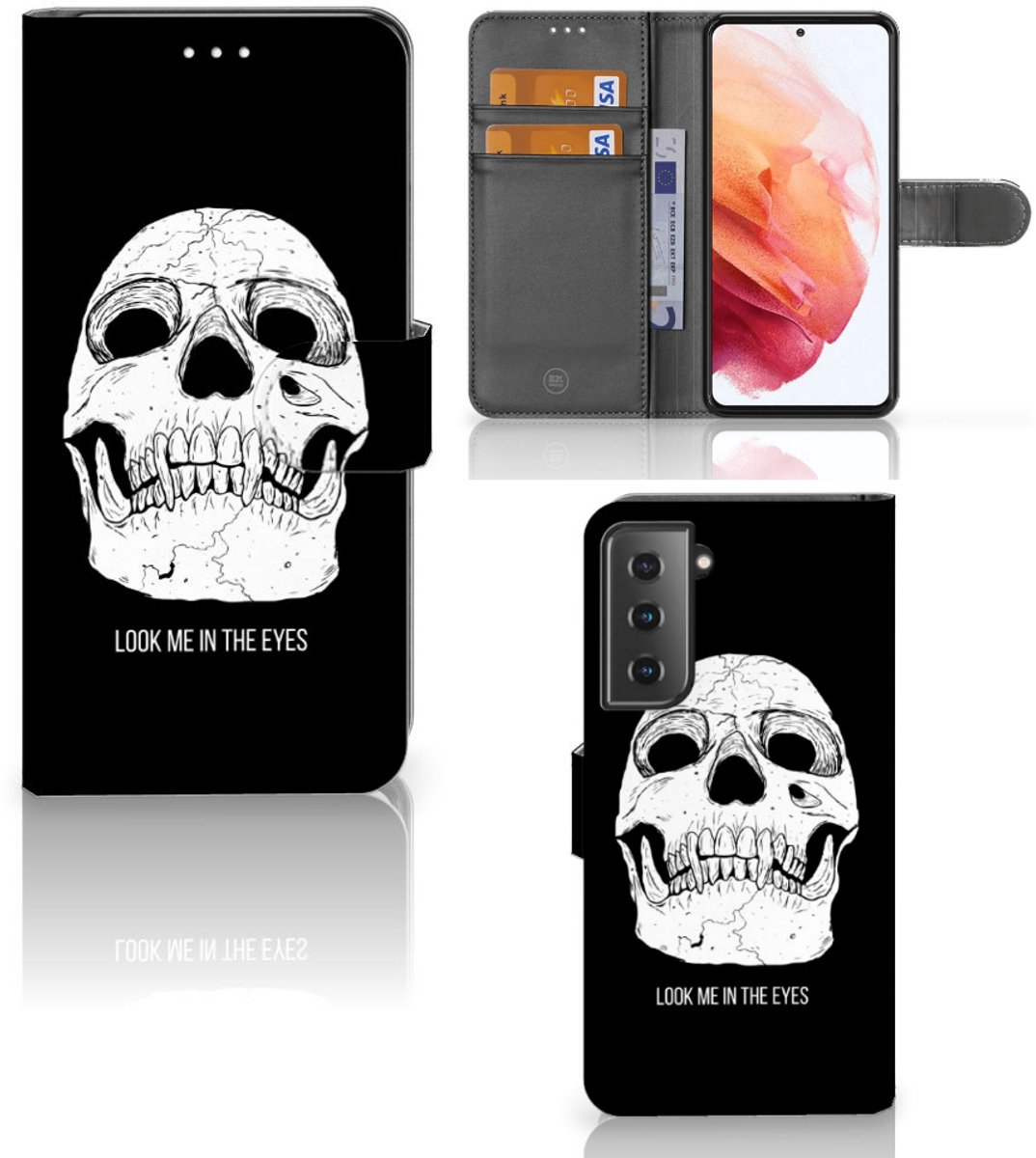 Telefoonhoesje met Naam Samsung Galaxy S21 Skull Eyes