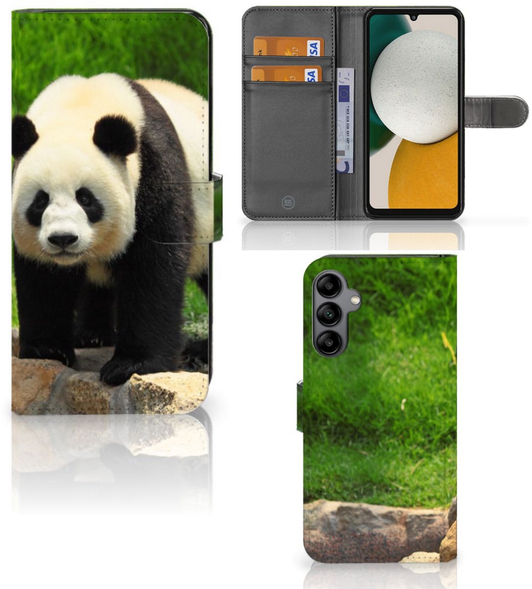Samsung Galaxy A34 Telefoonhoesje met Pasjes Panda