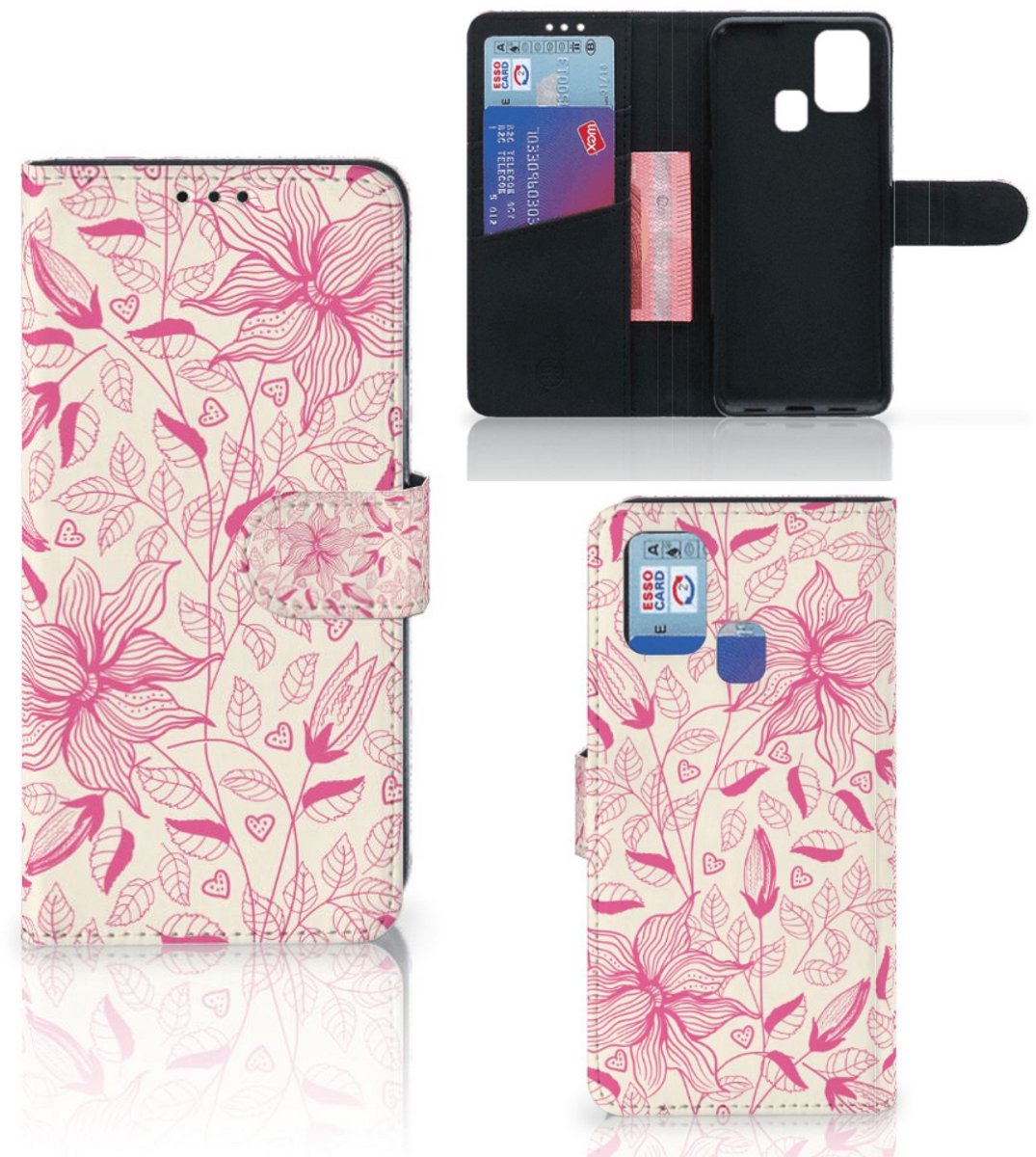 Samsung Galaxy M31 Hoesje Pink Flowers