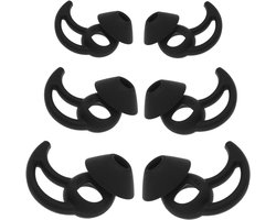 EMSea 3 Pairs Earbuds Cover Silicone Earhooks Ear Loops In-Ear Earbuds Tips with Wings Compatible with Bo-se QuietComfort and Sport Earphone S M L Black