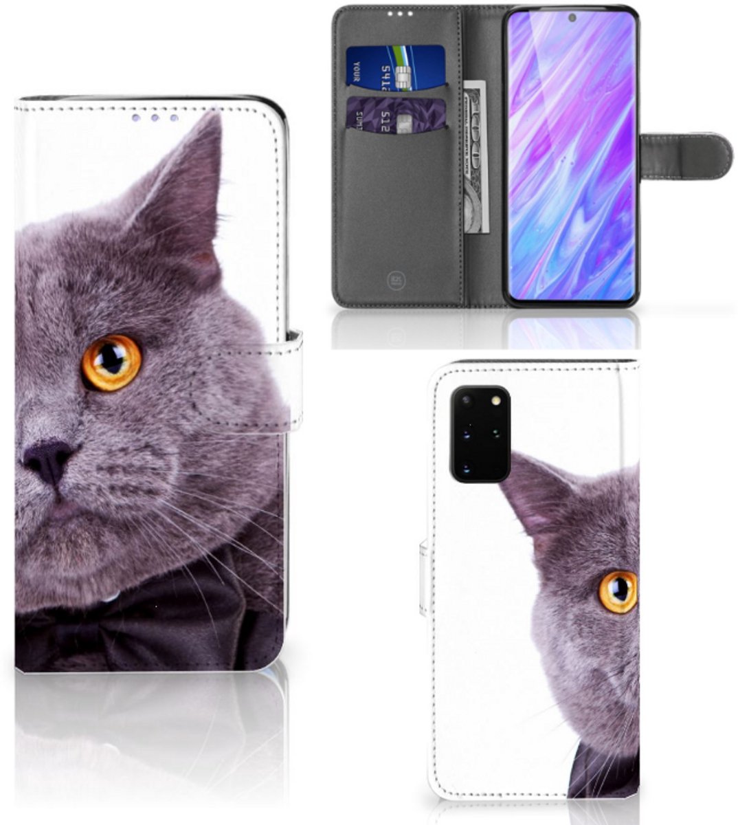 Samsung Galaxy S20 Plus Telefoonhoesje met Pasjes Kat