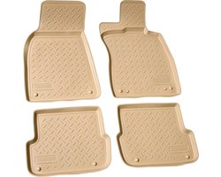 Recambo 3D rubberen vloermatten compatibel met Audi A6 4F C6 Limo Allroad Avant 2004-2011 | Rubberen automatten | precies passend | met rand | beige