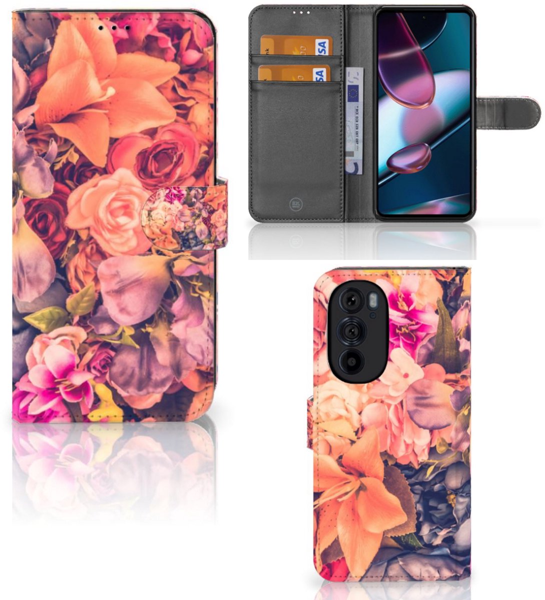 Motorola Edge 30 Pro Hoesje Bosje Bloemen