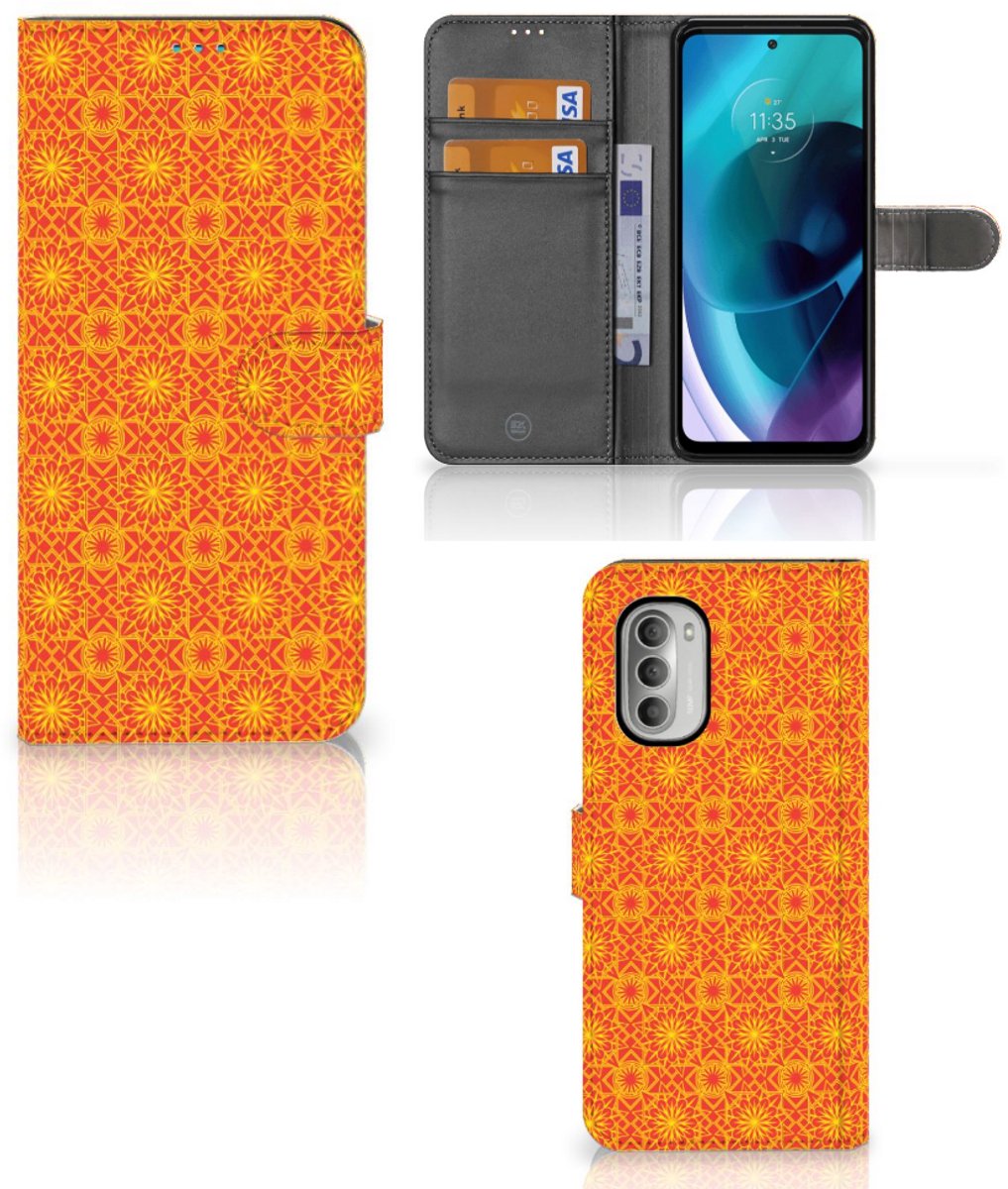 Motorola Moto G51 5G Telefoon Hoesje Batik Oranje