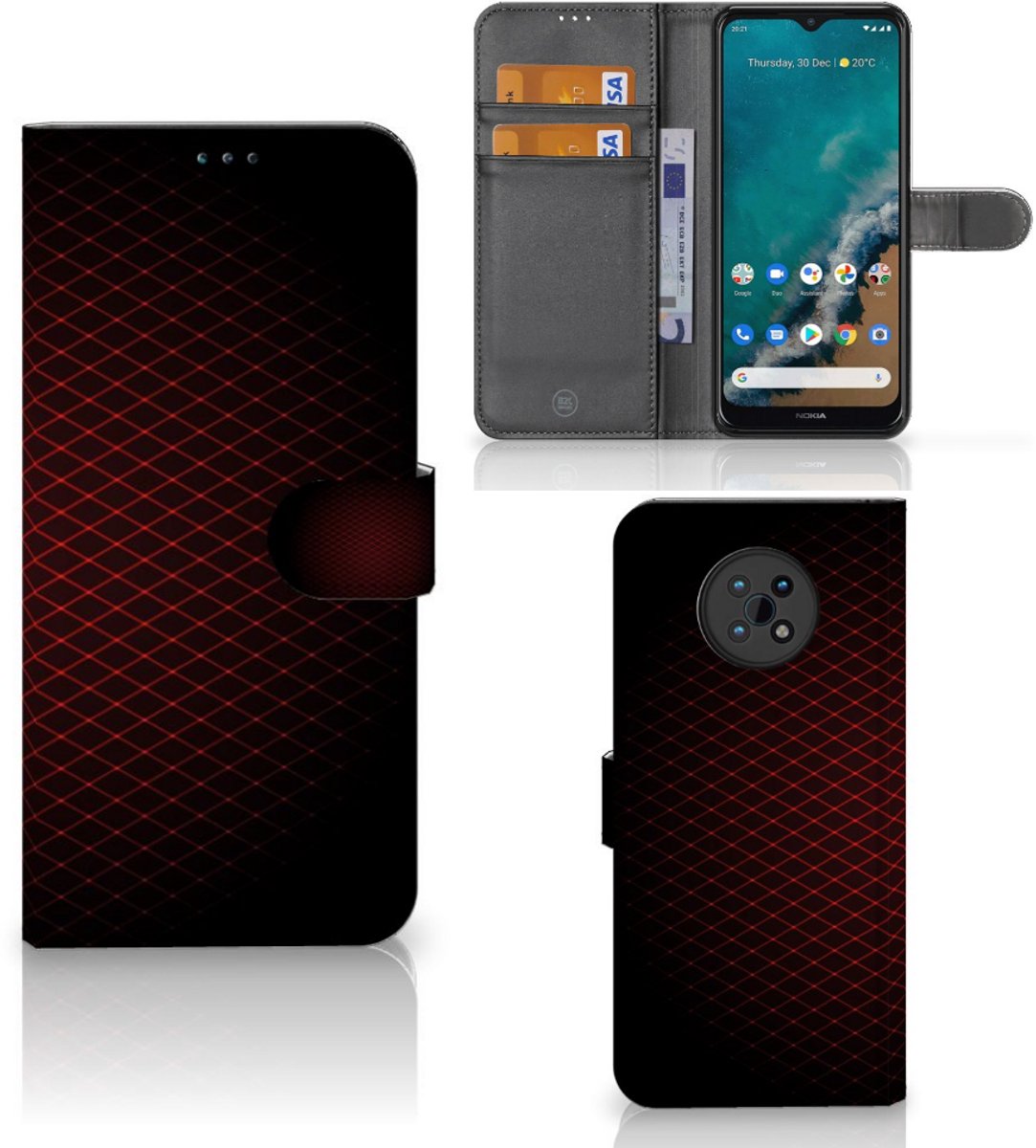 Nokia G50 Telefoon Hoesje Geruit Rood