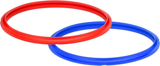 Instant Pot afdichtringen, dubbelpak transparant wit, voor 5Qt/L of 6Qt/L modellen Verpakking van 2, afdichtring blauw/rood 6 Quart rood/blauw van Instant Pot — afbeelding 5