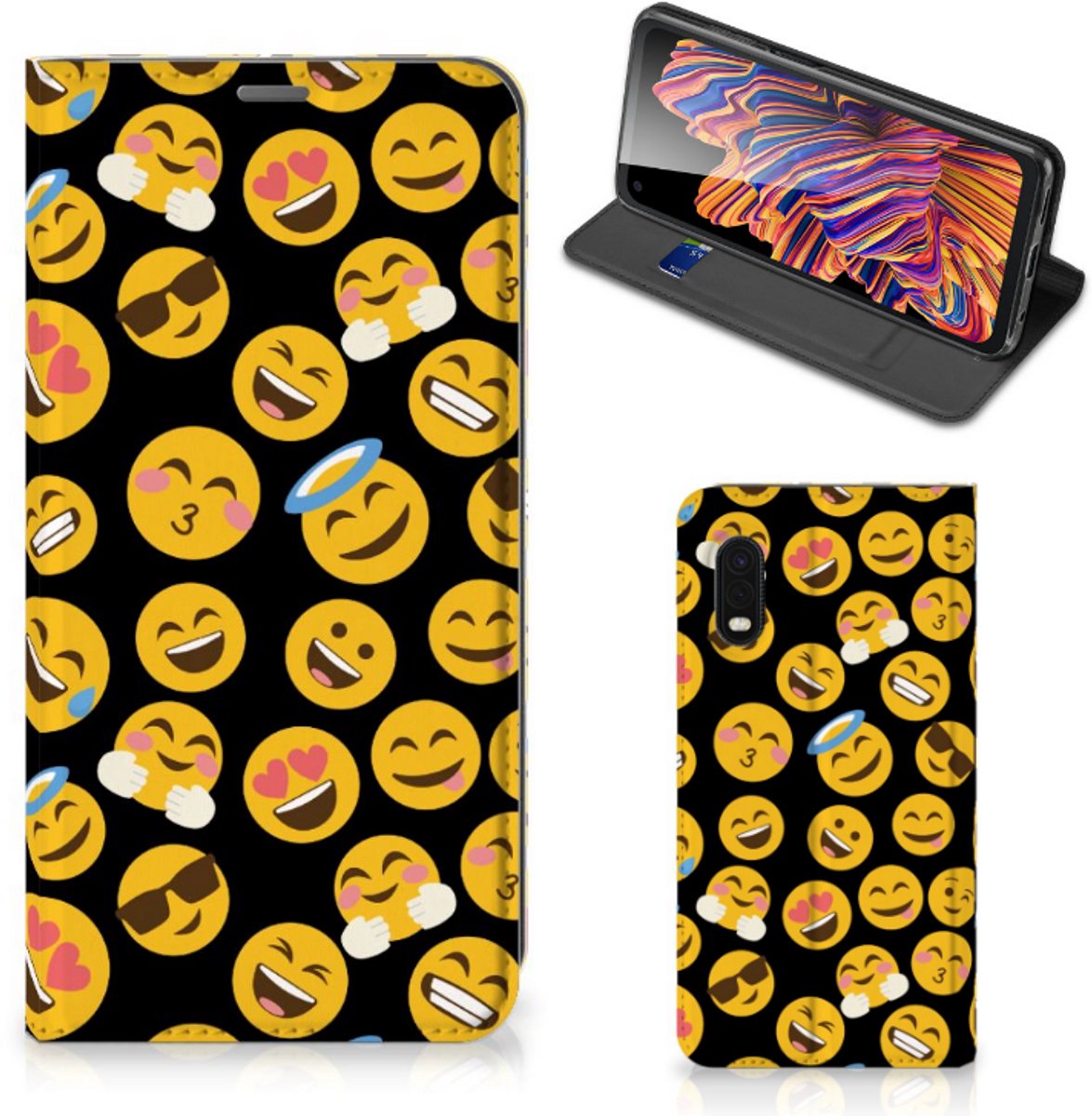 Samsung Xcover Pro Hoesje met Magneet Emoji