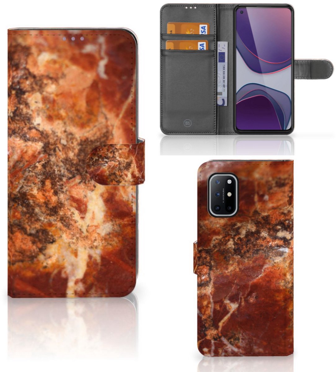 OnePlus 8T Bookcase Marmer Bruin