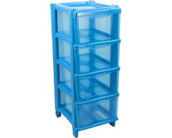GIO'STYLE Essential Cassie commode voor kinderen, 4 laden, lichtblauw, hoogte 76 cm, gemaakt in Italië