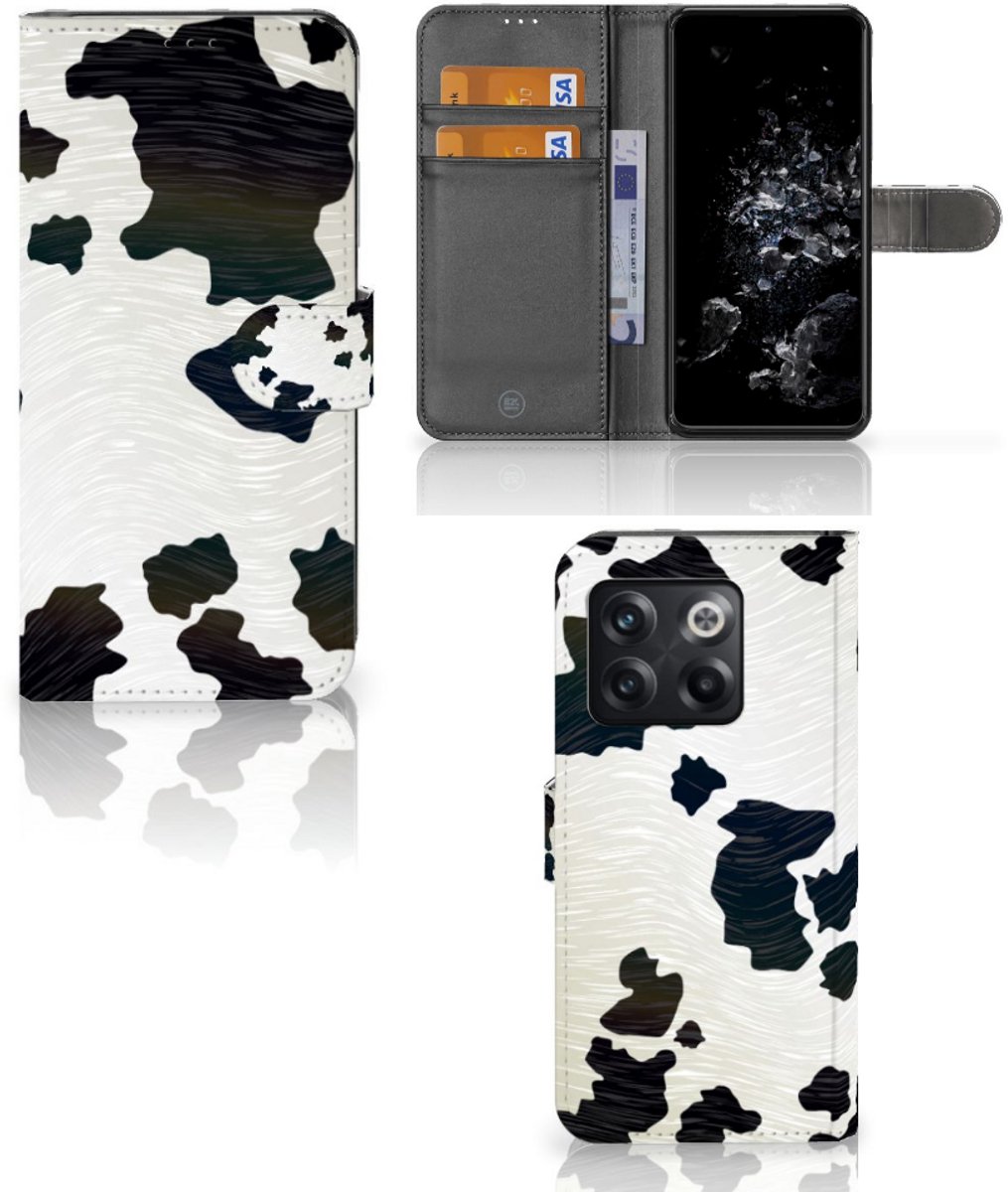 OnePlus 10T Telefoonhoesje met Pasjes Koeienvlekken