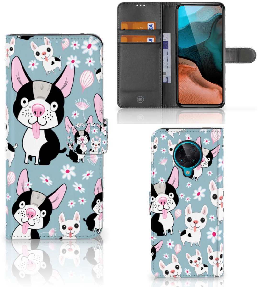 Xiaomi Poco F2 Pro Telefoonhoesje met Pasjes Hondjes