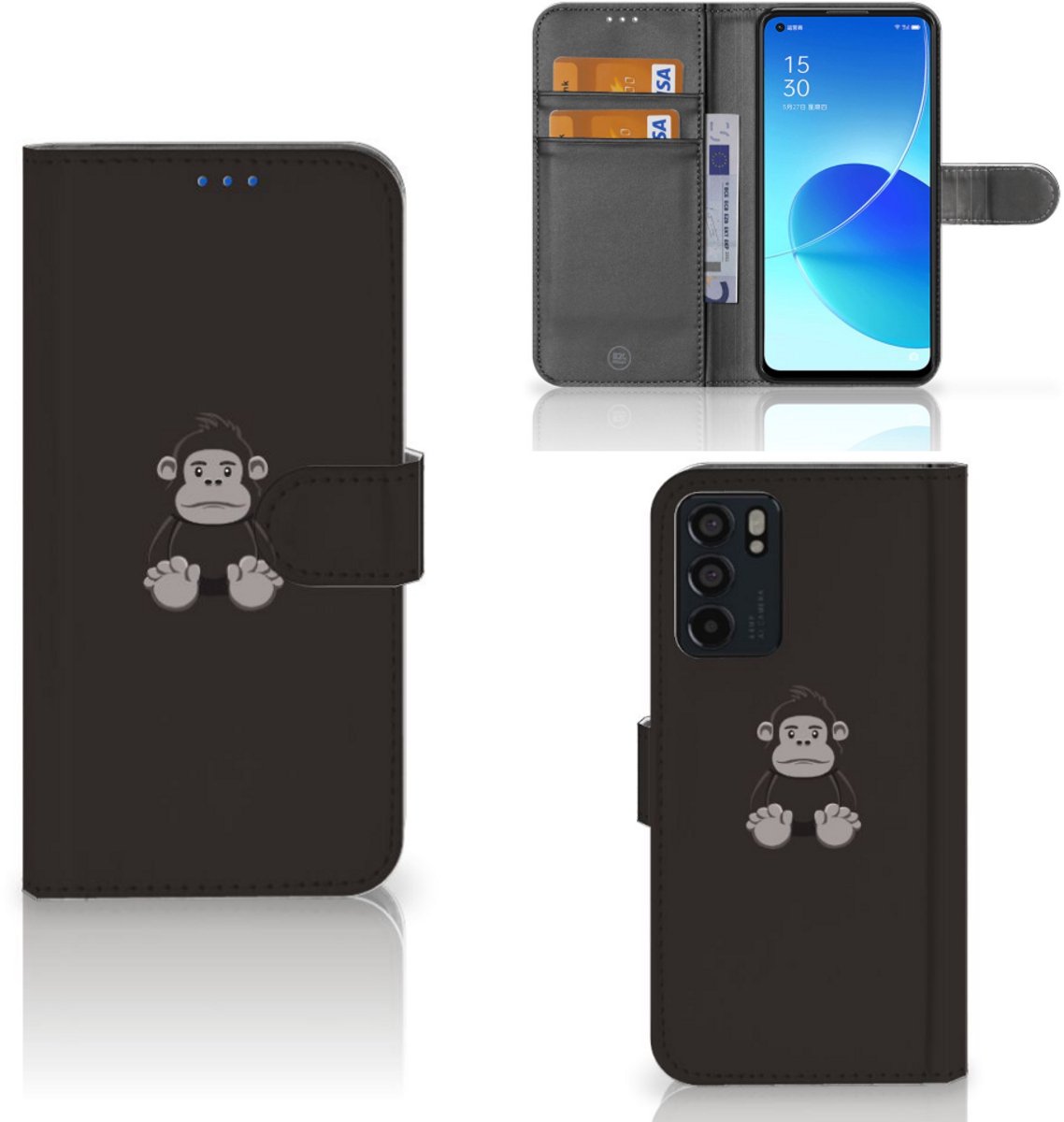 Book Case voor OPPO Reno6 5G Leuk Hoesje Gorilla