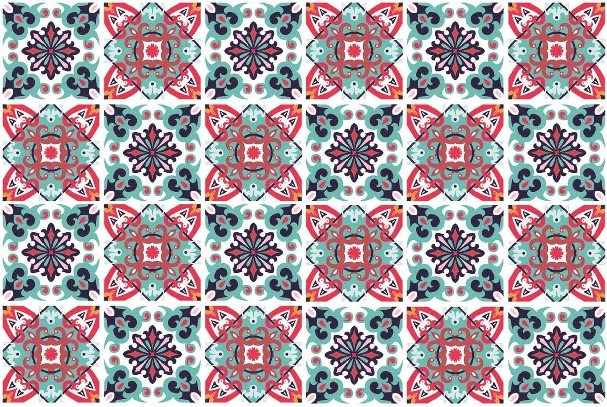Coloray Stickers op de Tegels voor Badkamer Mozaïek-wandtegelstickers 15x15cm Set van 24 S
