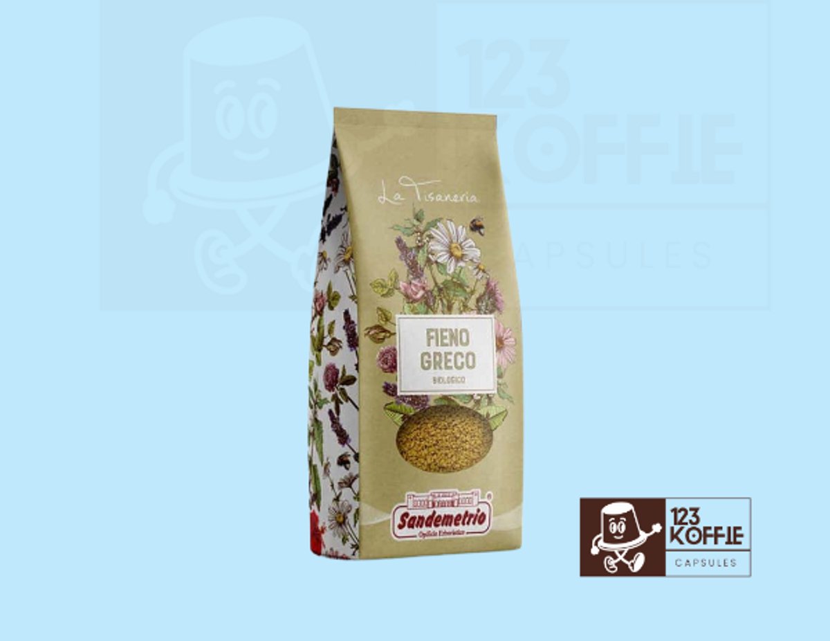 Sandemetrio La Tisaneria Fieno Greco Semi Bio – 100 g Losse Biologische Zaden voor Infusie of Decoct – Ondersteuning voor Spijsvertering