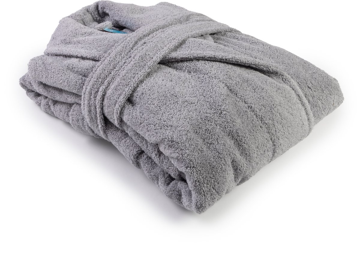 ARTG Robezz - Badjas Sjaalkraag - 100% Badstof Katoen - Licht Grijs - Light Grey - (2XL)