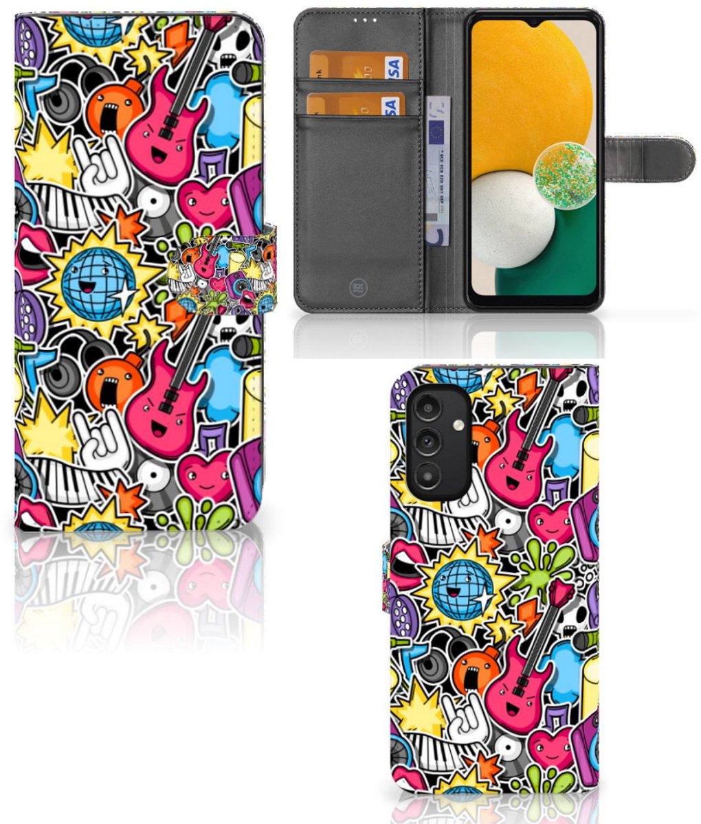 Samsung Galaxy A14 5G Wallet Case met Pasjes Punk Rock