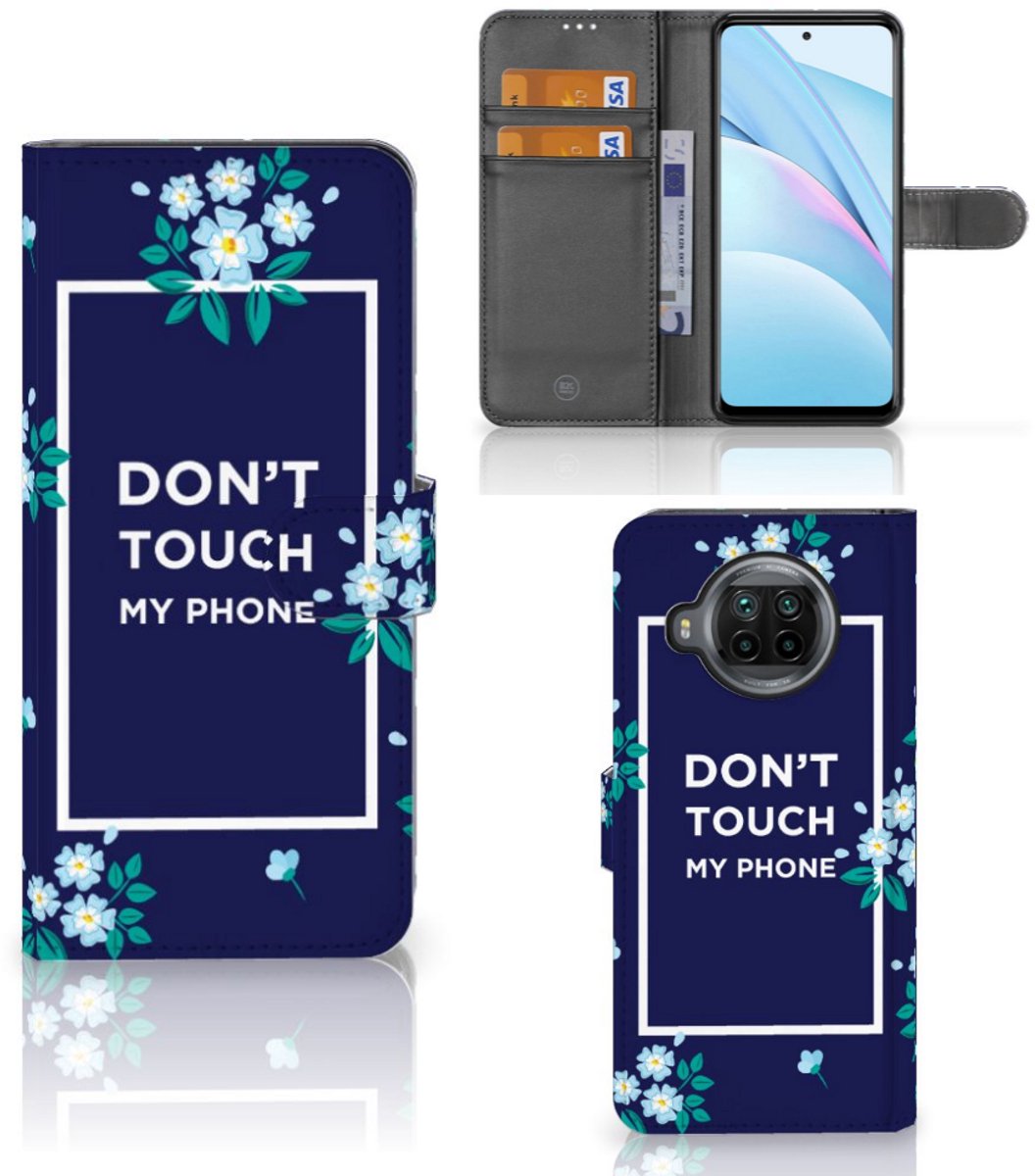 Xiaomi Mi 10T Lite Portemonnee Hoesje Flowers Blue DTMP