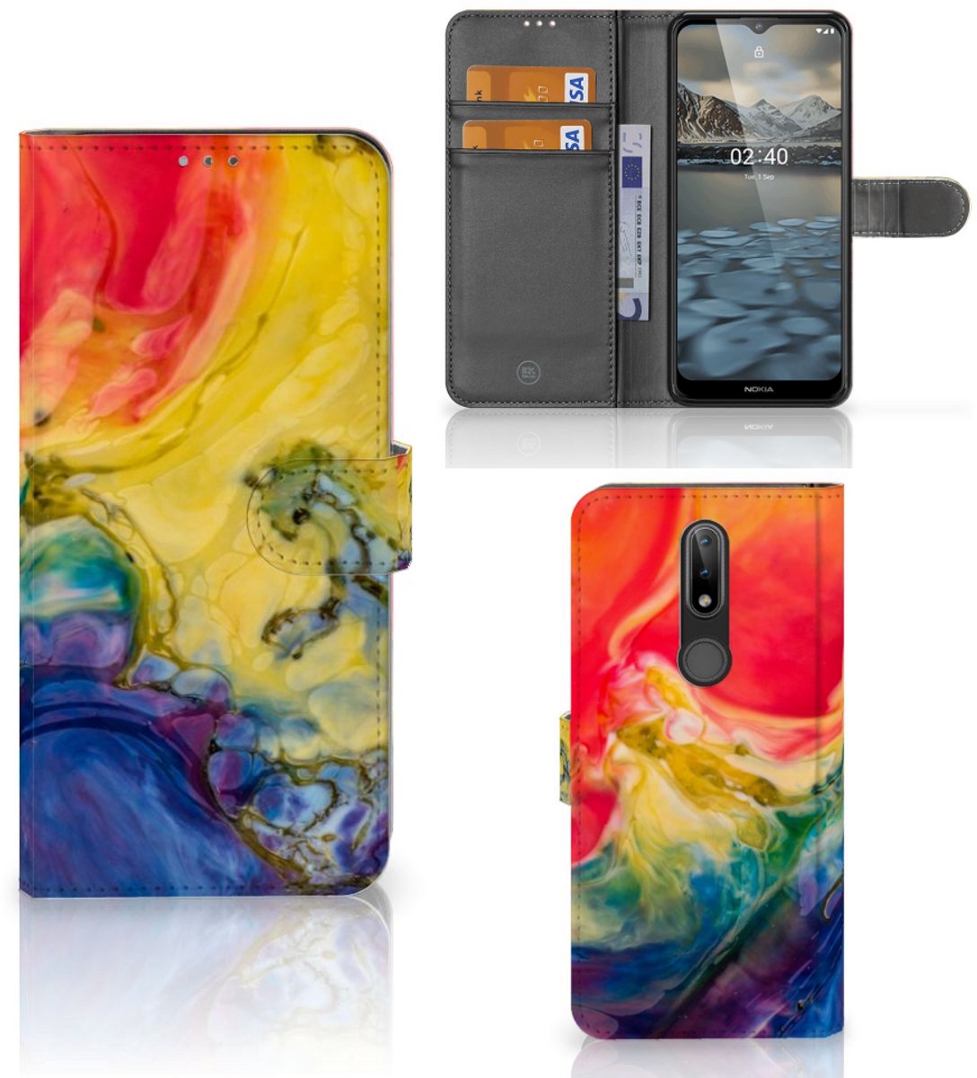Hoesje Nokia 2.4 Watercolor Dark