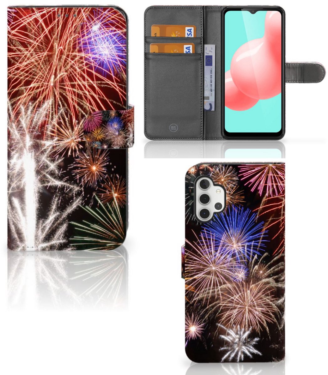Samsung Galaxy A32 5G Wallet Case met Pasjes Vuurwerk