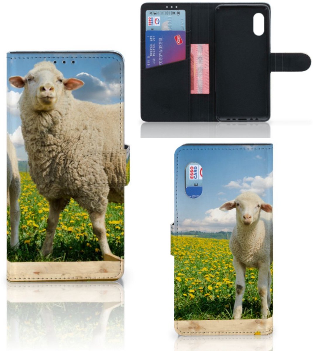Samsung Xcover Pro Telefoonhoesje met Pasjes Schaap en Lammetje
