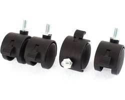 Aexit 4 stuks 8mm draa-d steel 1.5" dia 360 graden rotatie rem draaistoel zwenkwiel