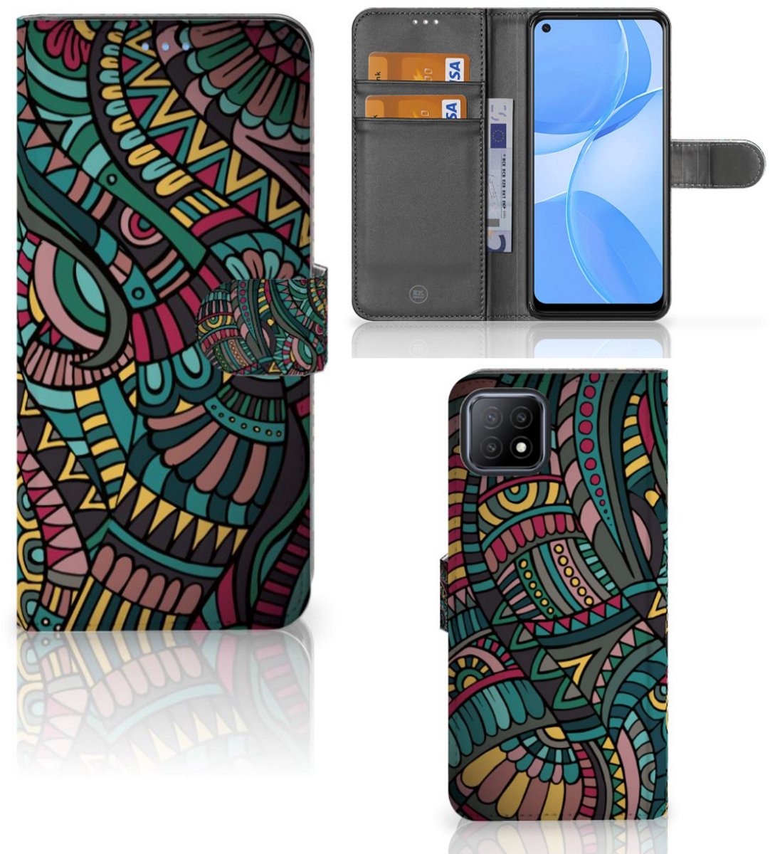 OPPO A73 5G Telefoon Hoesje Aztec