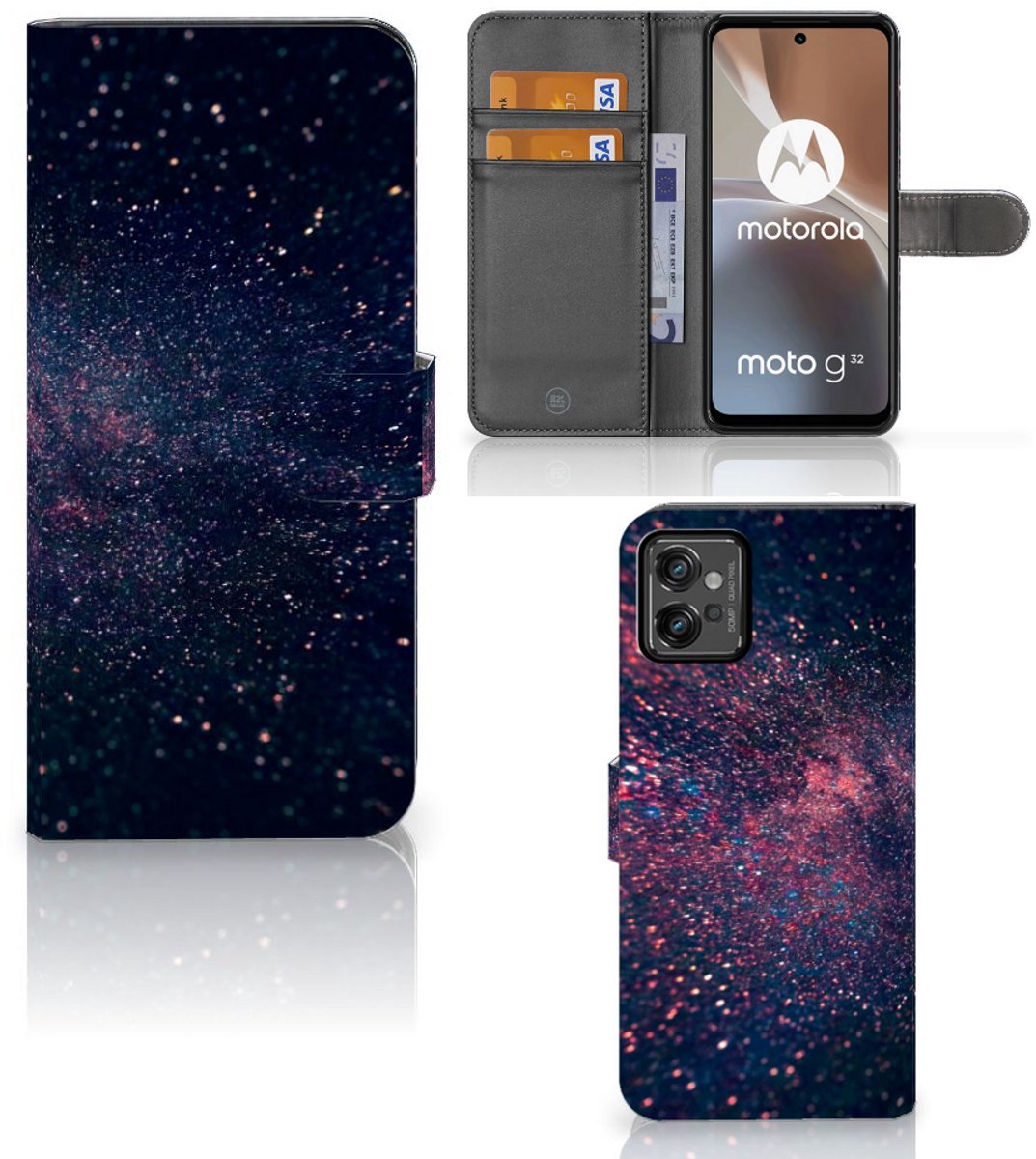 Motorola Moto G32 Book Case Stars