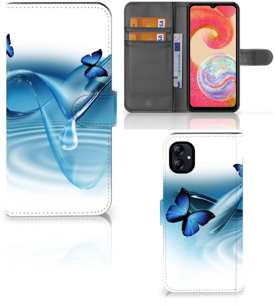 Samsung Galaxy A04e Telefoonhoesje met Pasjes Vlinders