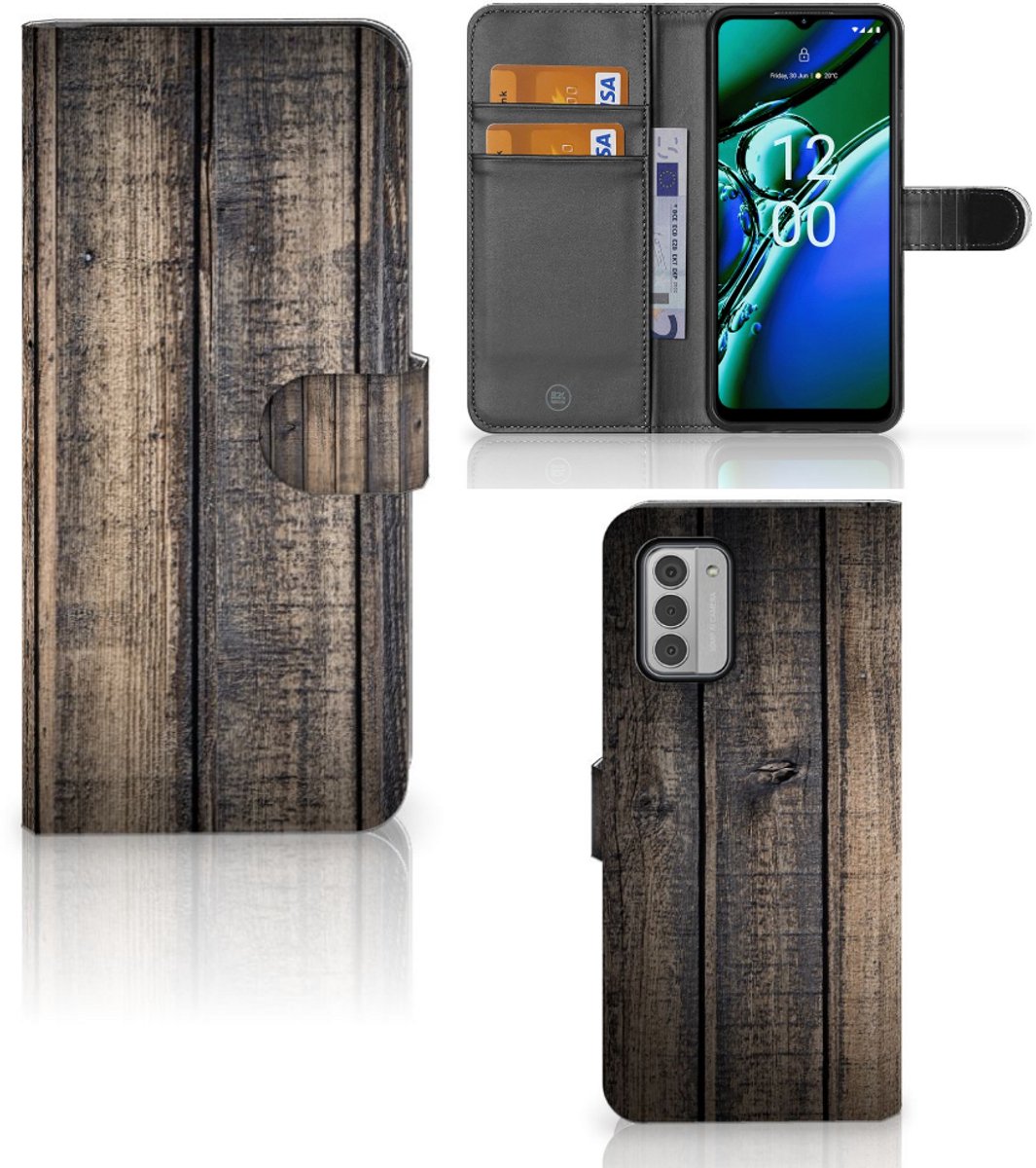 Nokia G42 Book Style Case Steigerhout