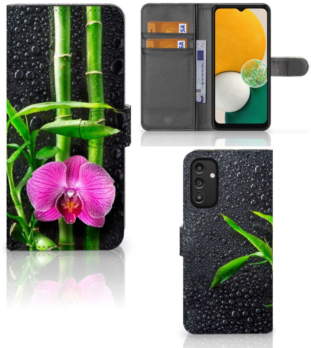 Boekhoesje voor Samsung Galaxy A14 4G Hoesje Orchidee