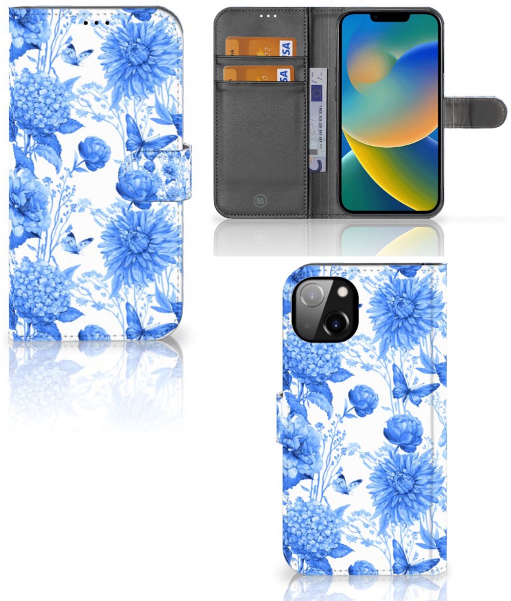 Hoesje voor iPhone 14 Plus Flowers Blue